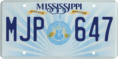 MS license plate MJP647