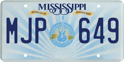 MS license plate MJP649