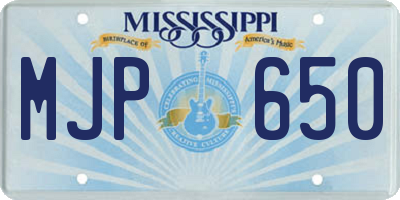 MS license plate MJP650