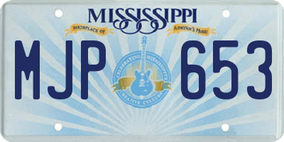 MS license plate MJP653