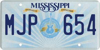 MS license plate MJP654