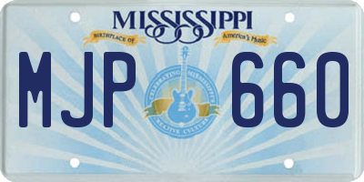 MS license plate MJP660