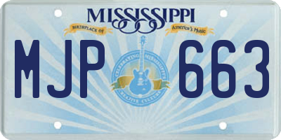 MS license plate MJP663