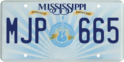 MS license plate MJP665