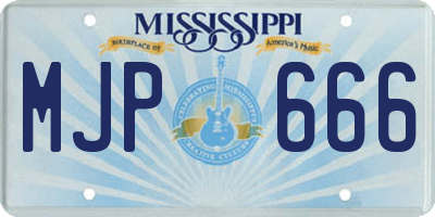 MS license plate MJP666