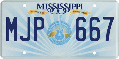 MS license plate MJP667