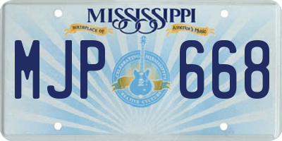 MS license plate MJP668