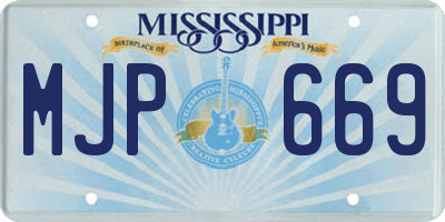 MS license plate MJP669