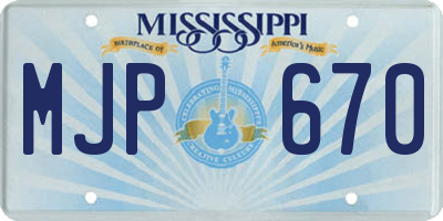 MS license plate MJP670