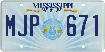 MS license plate MJP671