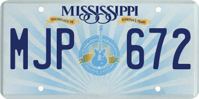 MS license plate MJP672