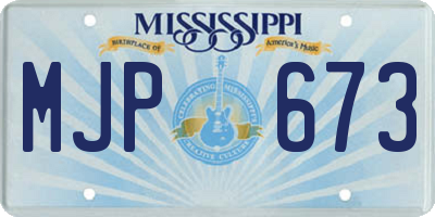MS license plate MJP673