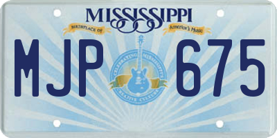 MS license plate MJP675