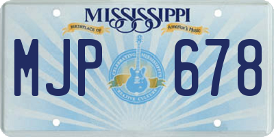 MS license plate MJP678