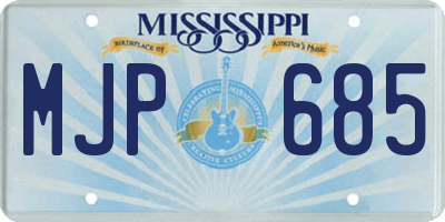 MS license plate MJP685