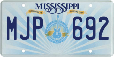 MS license plate MJP692