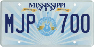 MS license plate MJP700