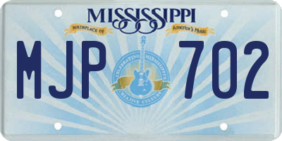 MS license plate MJP702