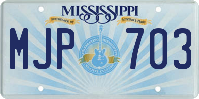 MS license plate MJP703