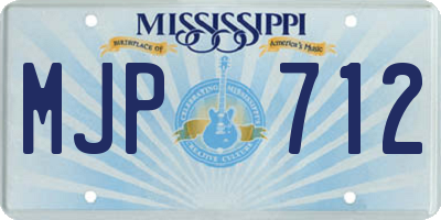 MS license plate MJP712