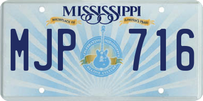 MS license plate MJP716