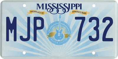 MS license plate MJP732