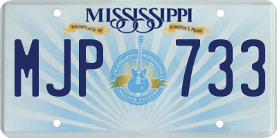 MS license plate MJP733