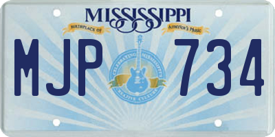 MS license plate MJP734