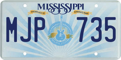 MS license plate MJP735