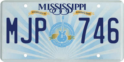MS license plate MJP746