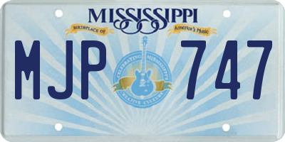 MS license plate MJP747