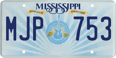 MS license plate MJP753