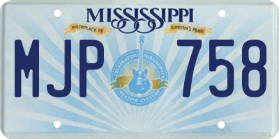 MS license plate MJP758