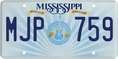 MS license plate MJP759