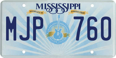MS license plate MJP760