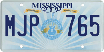 MS license plate MJP765