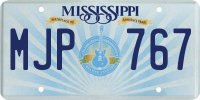 MS license plate MJP767