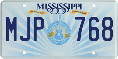 MS license plate MJP768