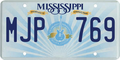 MS license plate MJP769