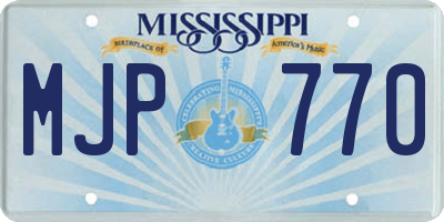 MS license plate MJP770