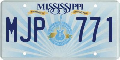 MS license plate MJP771