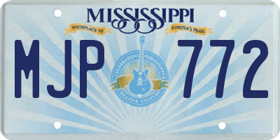 MS license plate MJP772