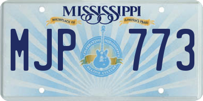 MS license plate MJP773