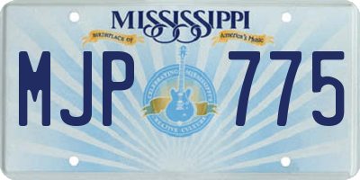 MS license plate MJP775