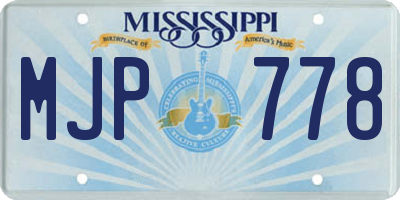 MS license plate MJP778