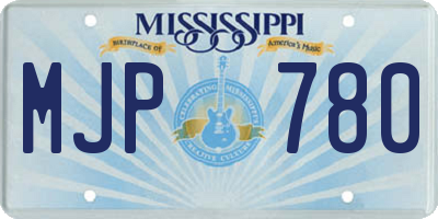 MS license plate MJP780