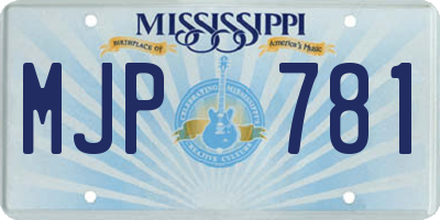 MS license plate MJP781