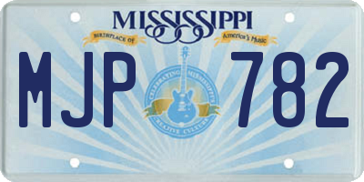 MS license plate MJP782