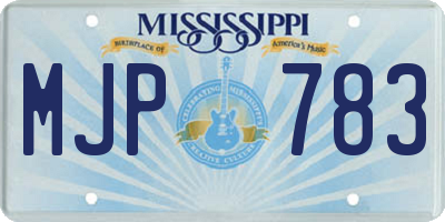 MS license plate MJP783