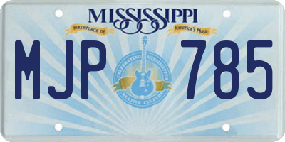 MS license plate MJP785